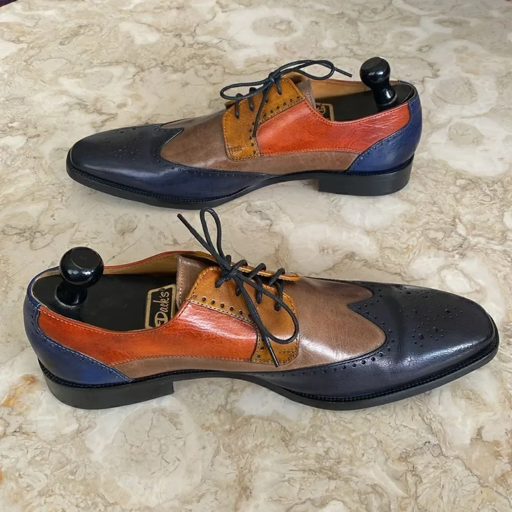 Melvin & Hamilton Jeff 14 Handcrafted Multi Colour Leather Derby Dress Shoes - Picture 6 of 16